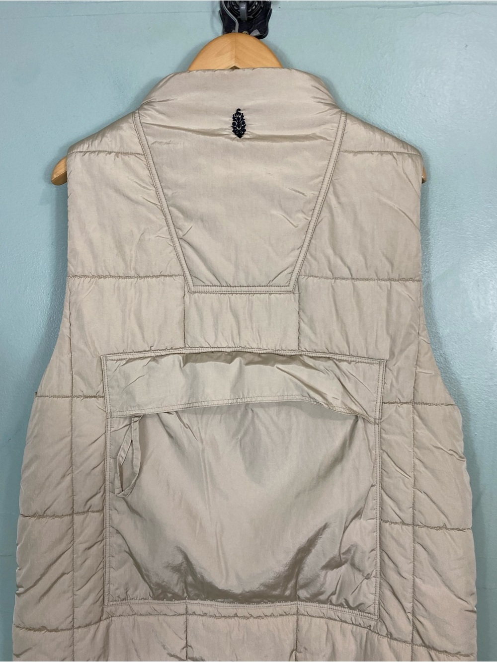 Free People On The Move Vest Long Fit Quilted Beige Small - Picture 6 of 6